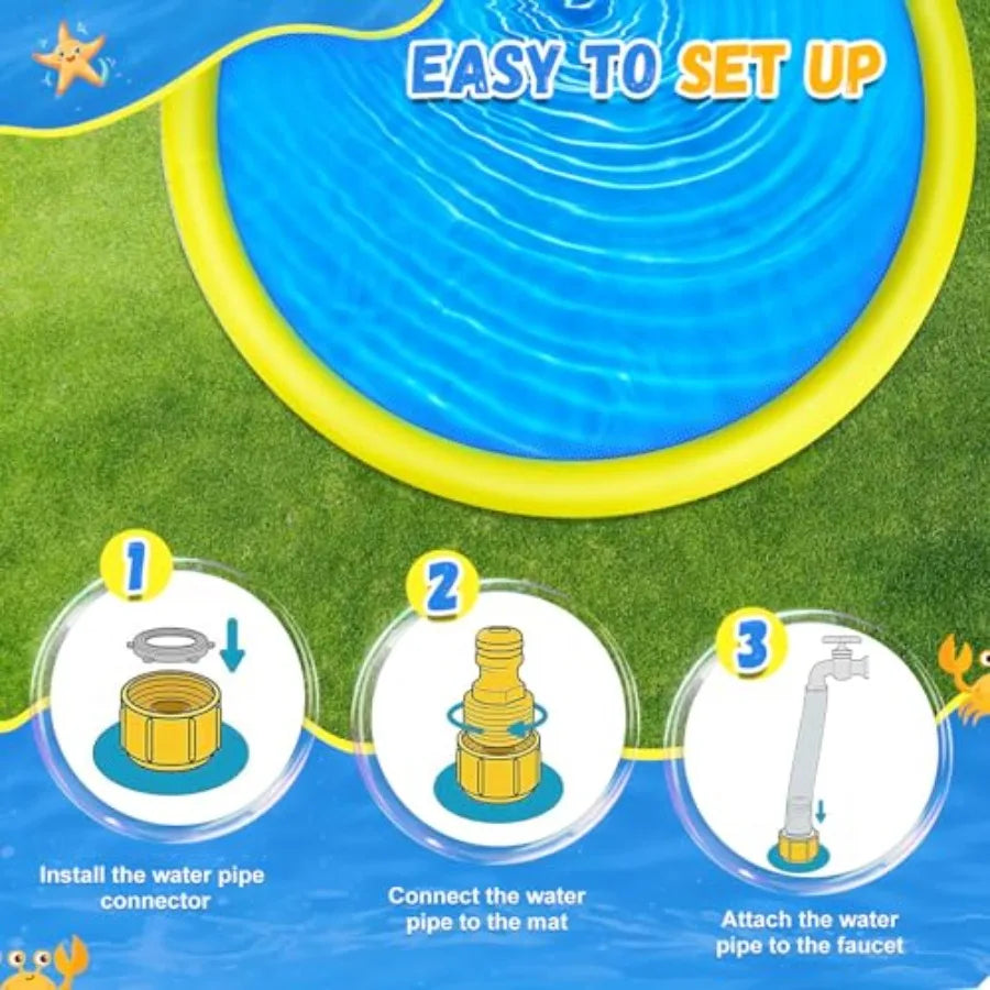 Extra Large Non Slip Splash Pad Sprinkler For Kids