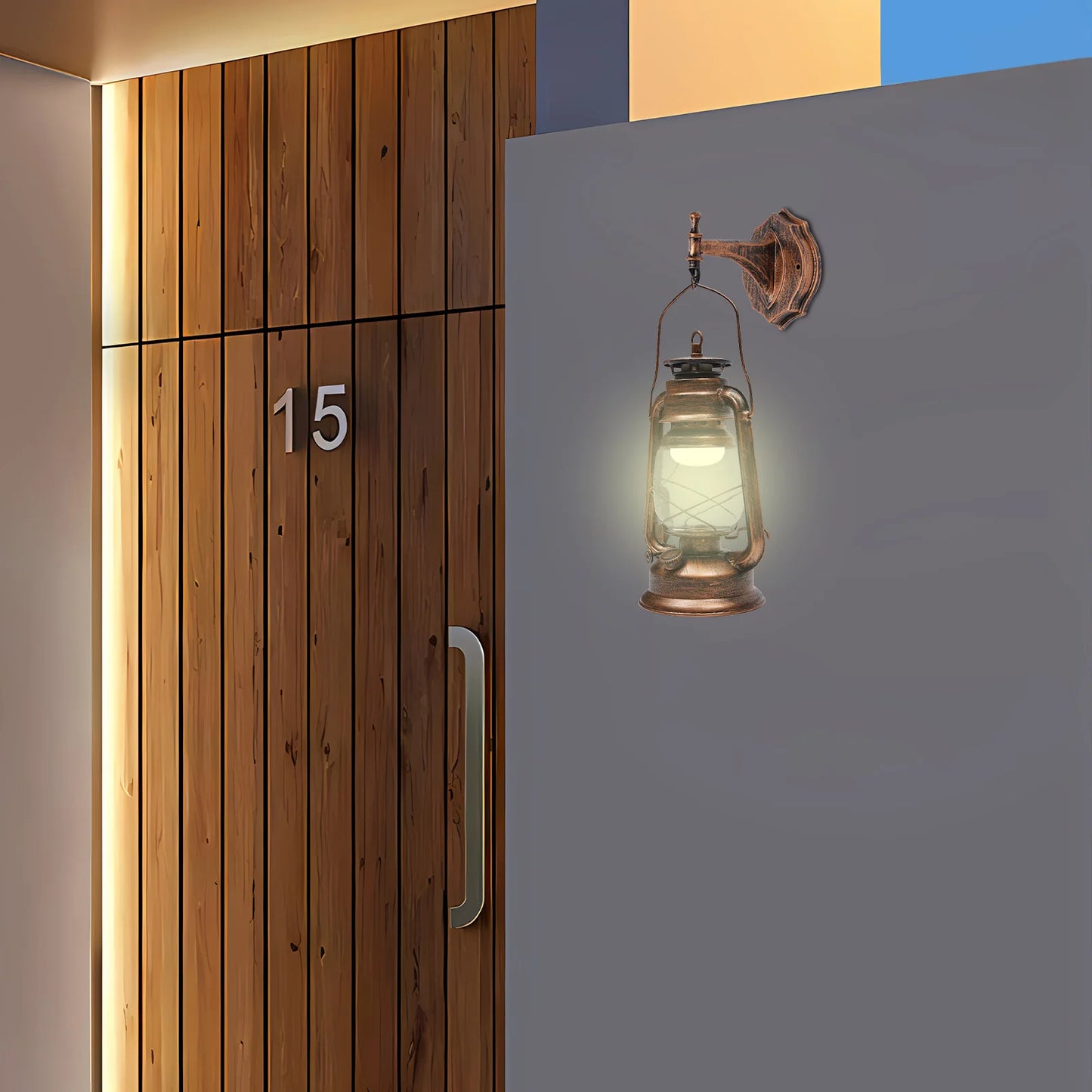 Bymaocar Outdoor Wall Light Lantern Antique Bronze