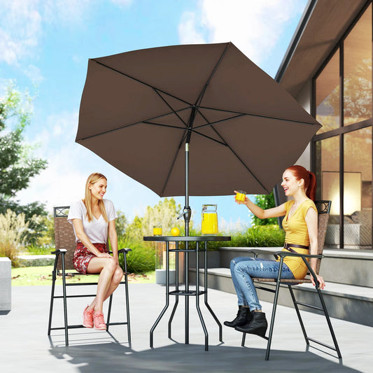 Outsunny Outdoor Patio Dining Set With Table And Umbrella