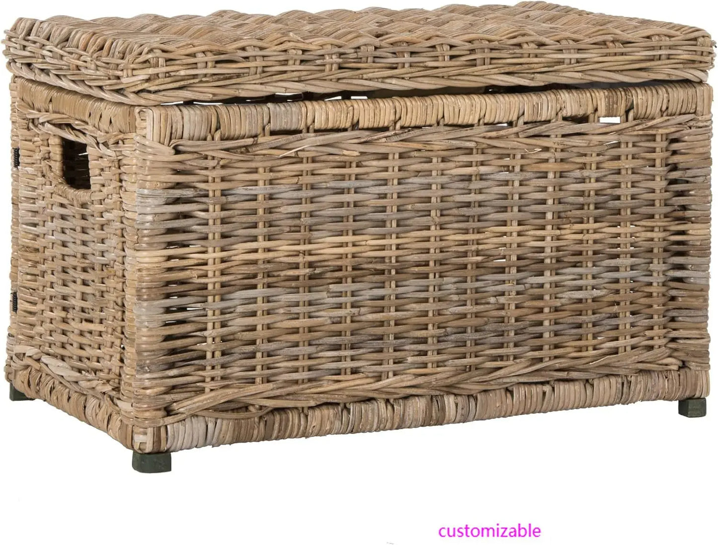 XMSJ HPM9002B Elijah Wicker Storage Trunk Collapsible