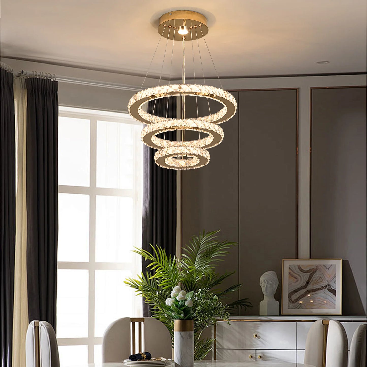 VETRULUS French Crystal Chandelier For Living Room LED Ceiling Light