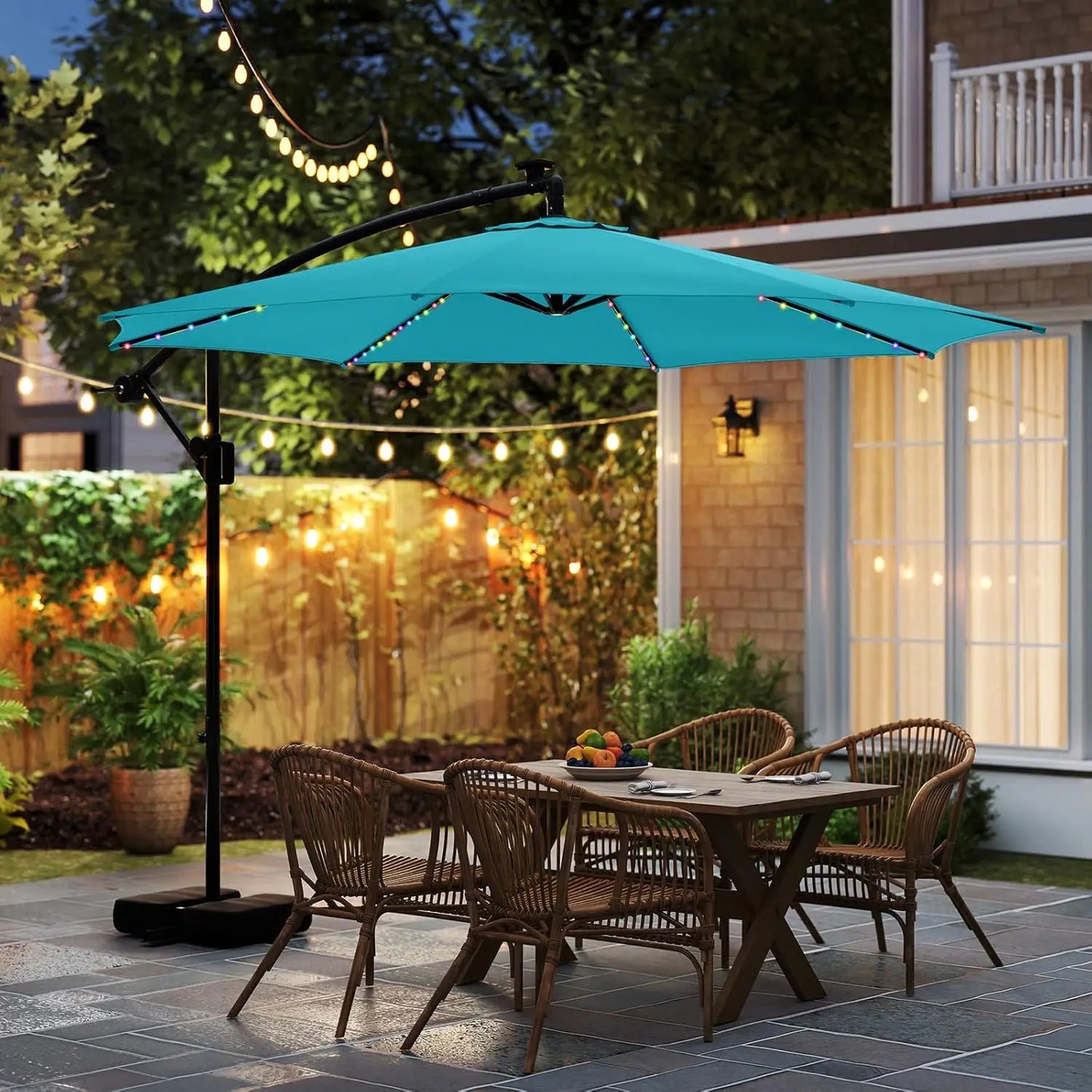 Cantilever Solar Patio Umbrella With Base Included