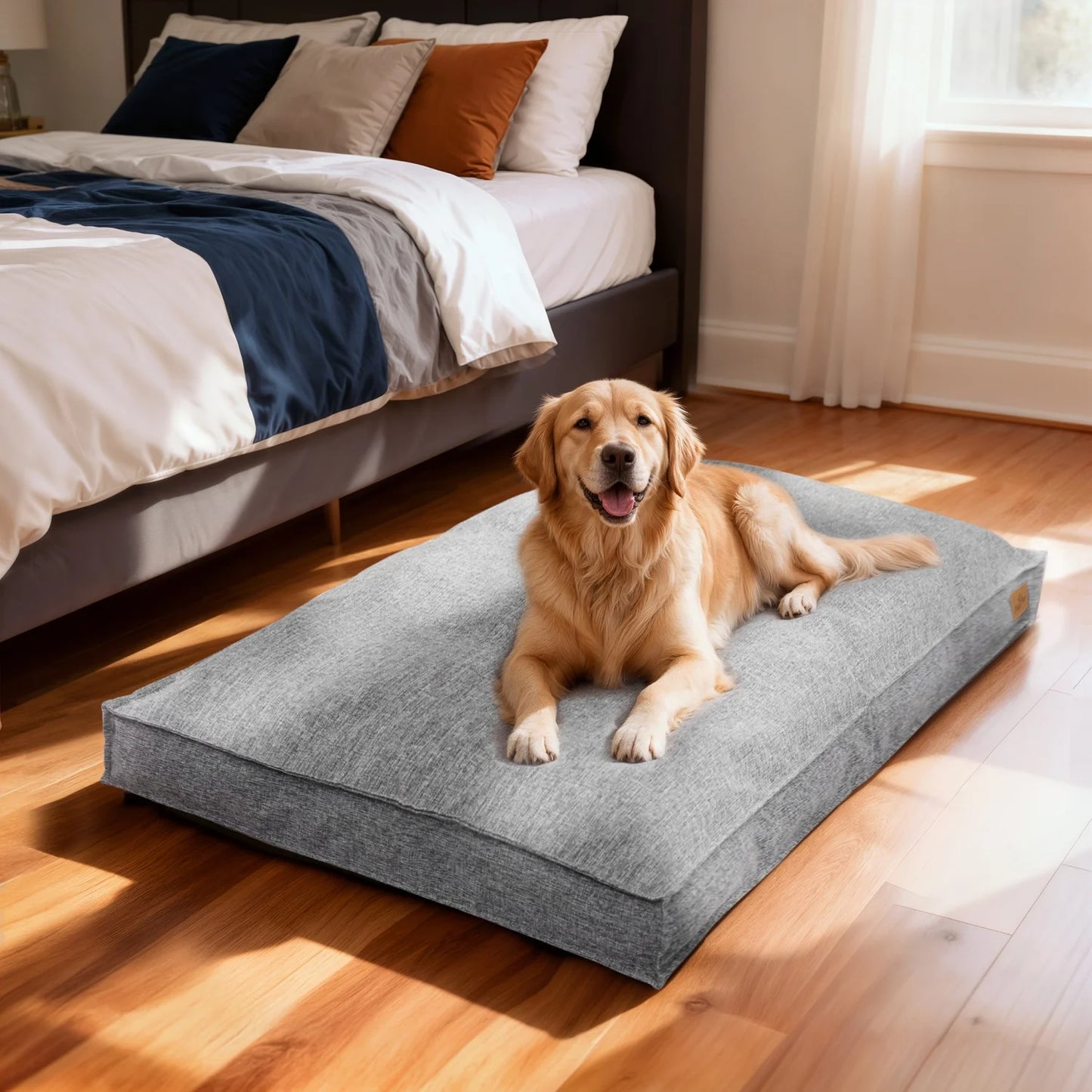 BINGOPAW Ultra Soft Dog Bed Mat With Linen Cover And Foam Base
