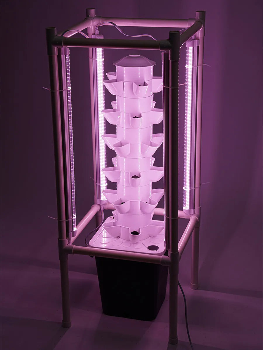 6-Tier Hydroponics Vertical Kit With 30 Planting Holes LED