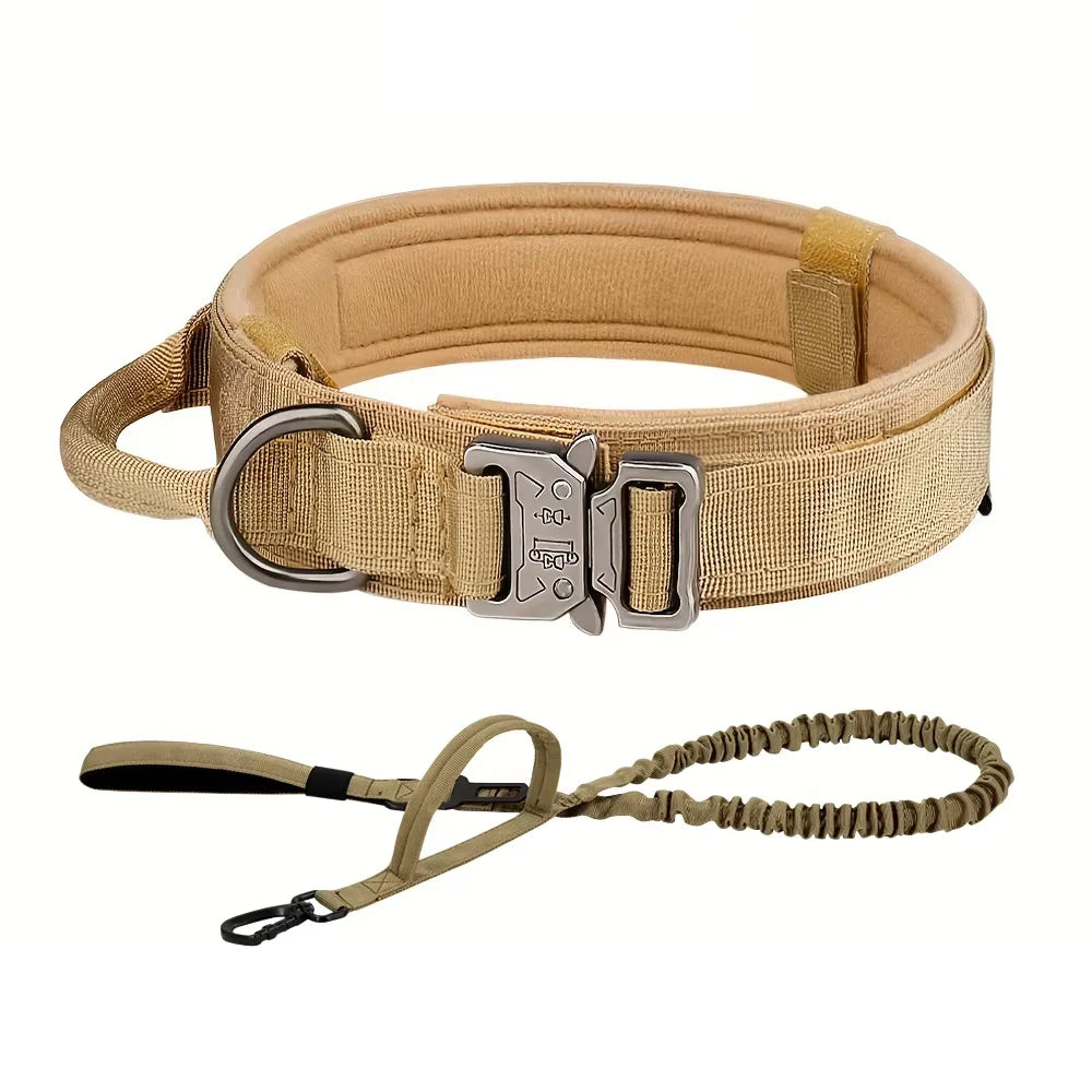Adjustable Dog Training Collar Tactical Leash Set With Control Handle