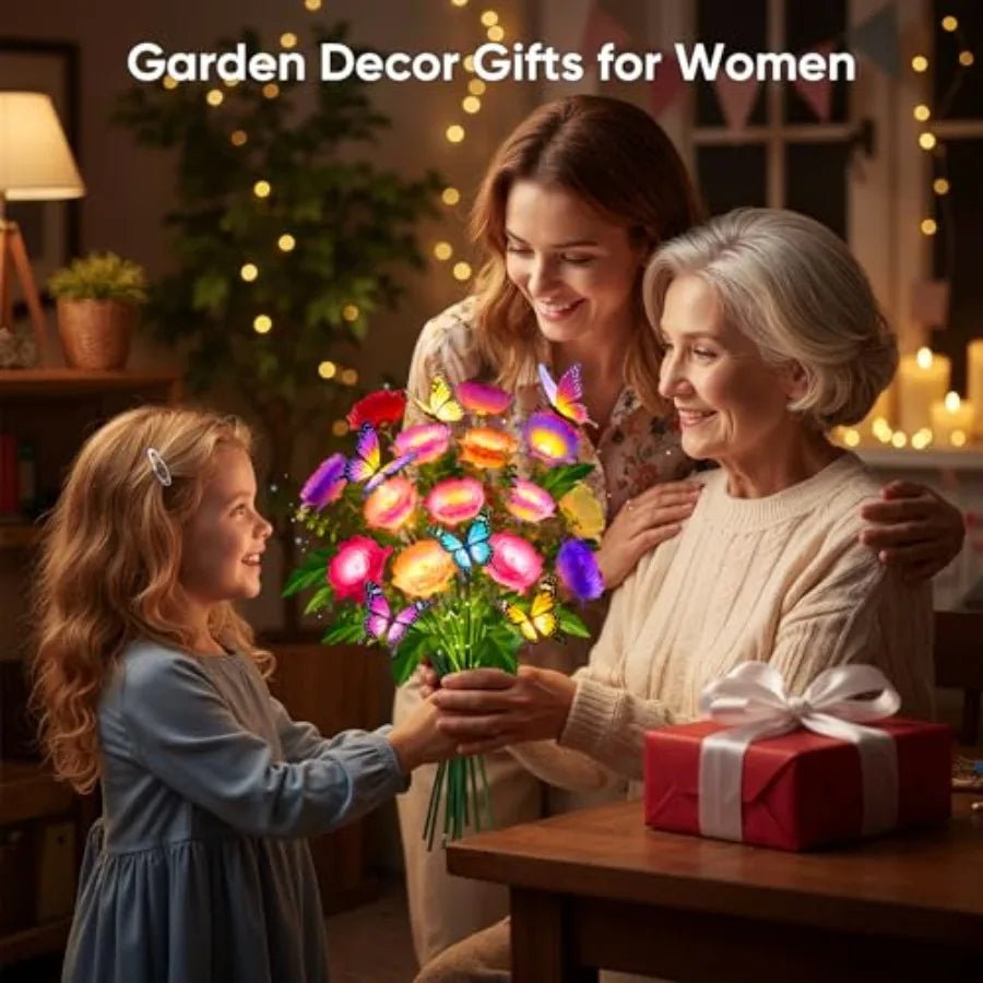 Solar Flower Lights Outdoor Waterproof Butterfly Garden Decoration