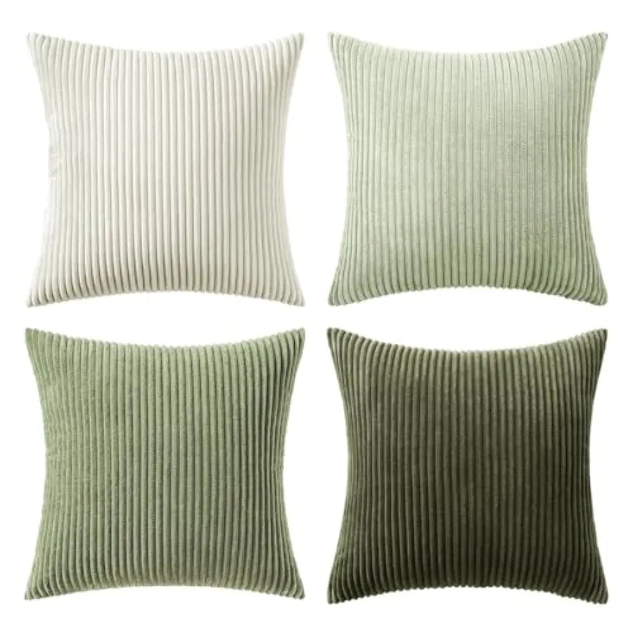 Boho Farmhouse Throw Pillow Covers Set Of 4 Corduroy Cushions