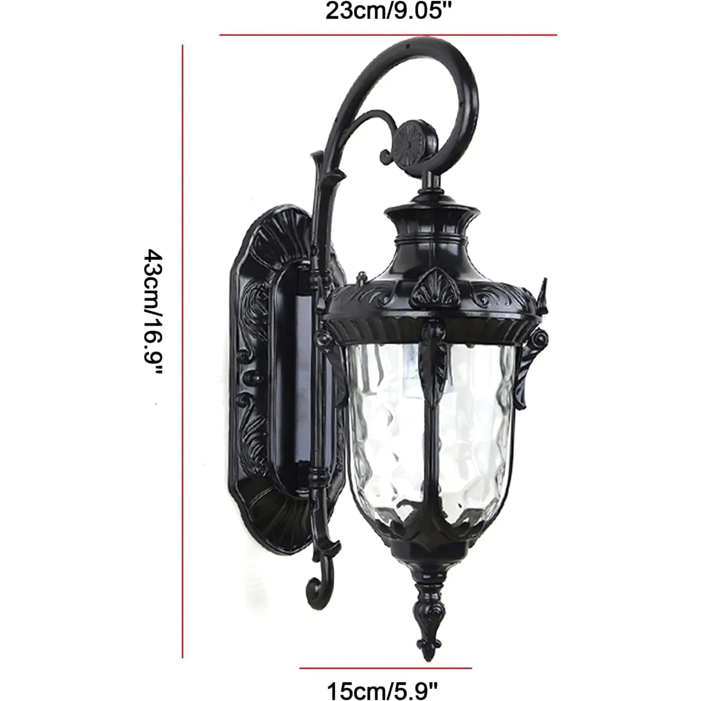 Bymaocar Waterproof Sconce Porch Lamp With Glass Shade