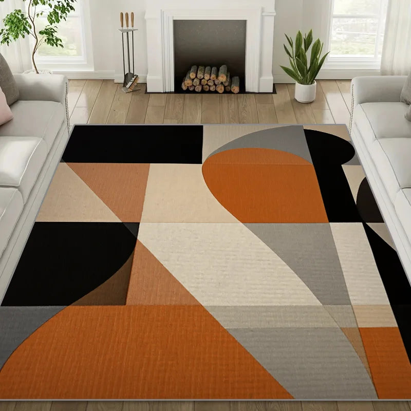 VIKAMA Modern Geometric Rug For Living Room Anti Slip Mat