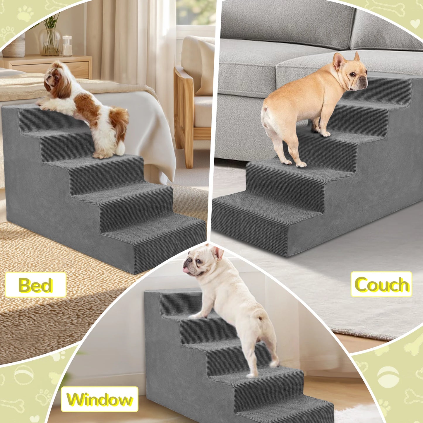 Niubya Pet Stairs For Small Dogs And Cats Non Slip