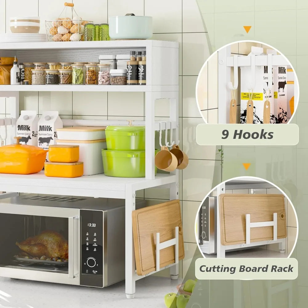XMSJ Microwave Stand Four Tier Heavy Duty Adjustable Shelf