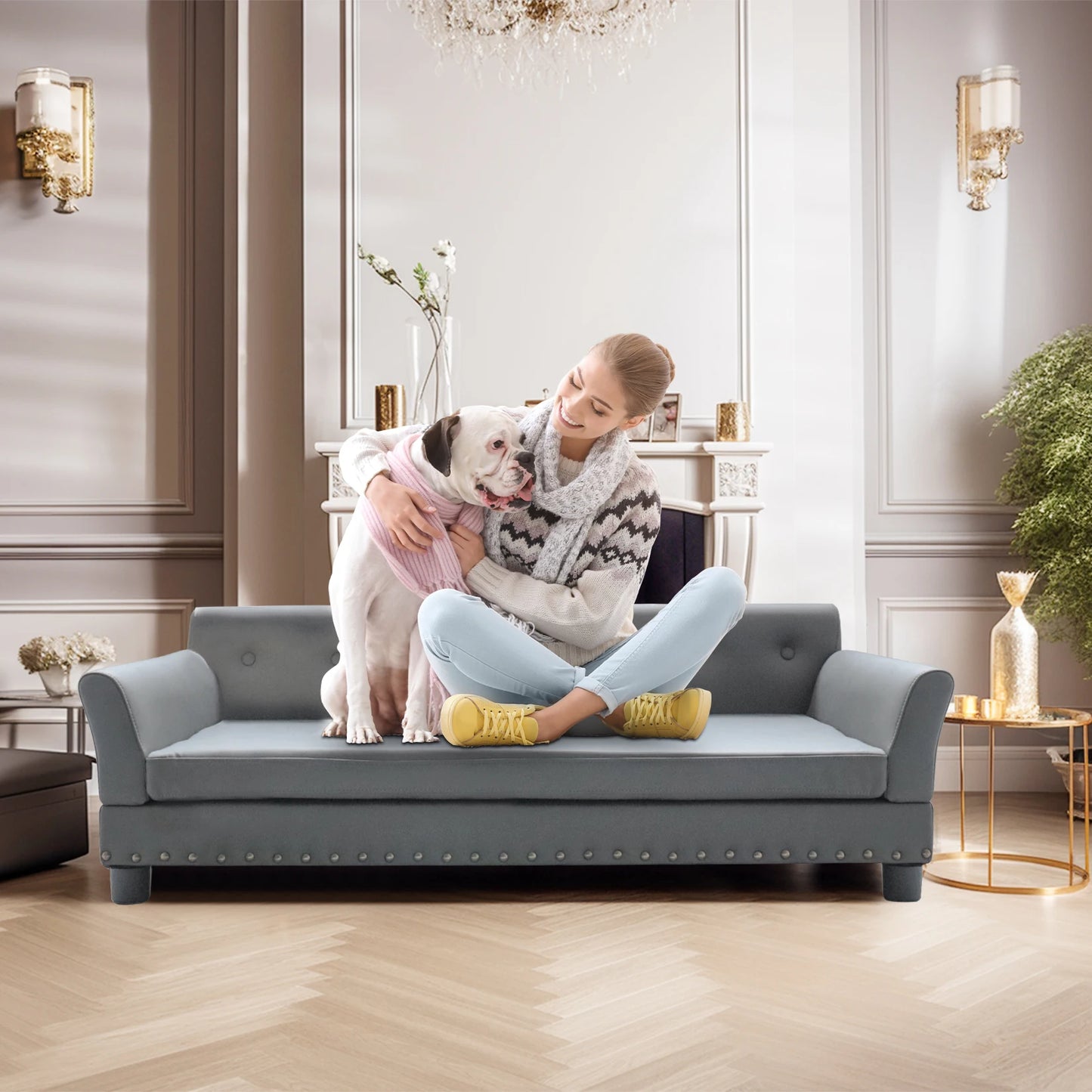 BINGOPAW Elevated Rectangle Dog Bed Durable Sofa For Dogs