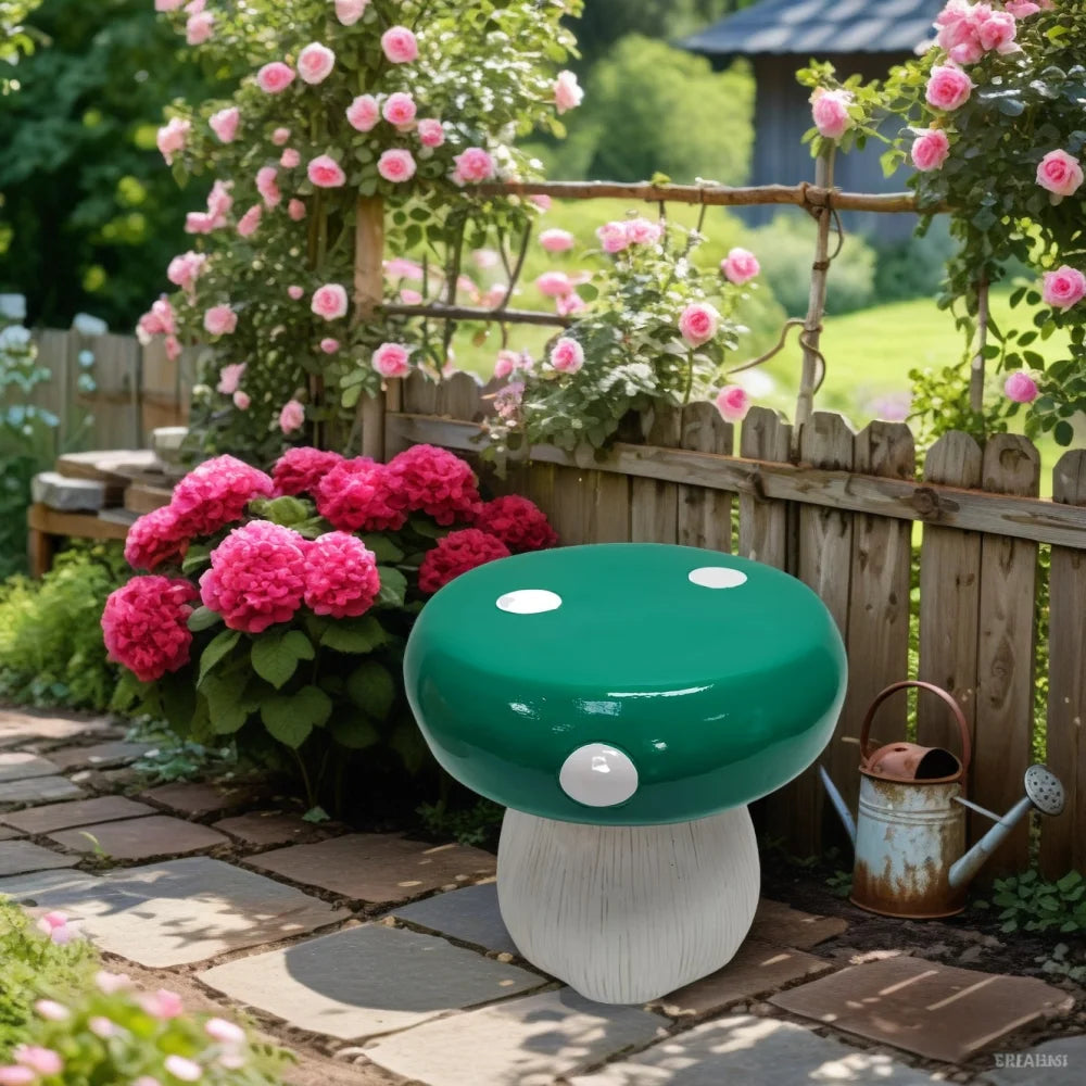 Mushroom Model Resin Statue Stool For Outdoor Garden Decor