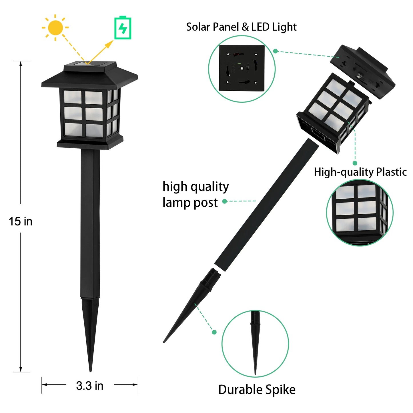 Solar Ground Plug Lights 12 Piece Set Outdoor Garden Lighting