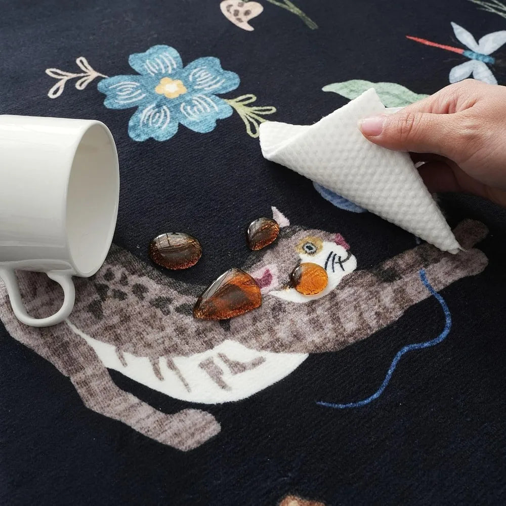 Rugcomf Machine Washable Boho Non Slip Cotton Area Rug