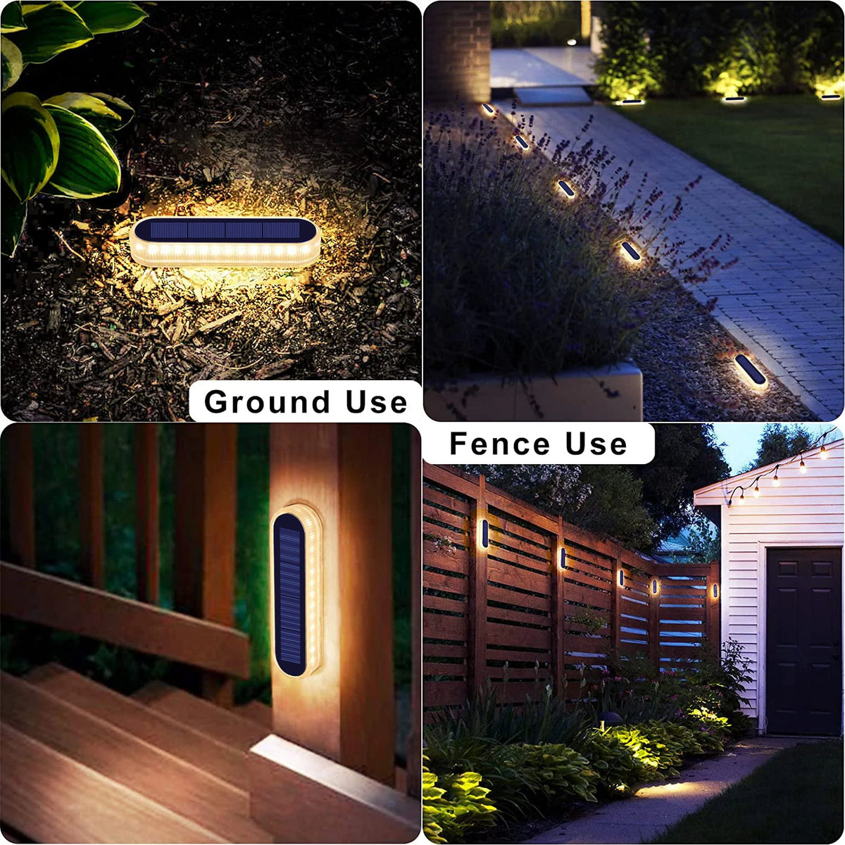 Solar Deck Lights 4 Pack IP68 Waterproof Automatic Garden Path