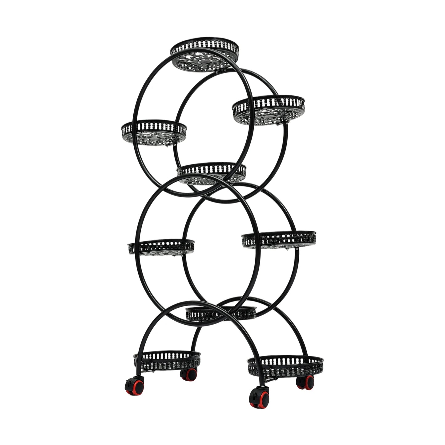 Metal Plant Stand Rack With Rolling Wheels For Indoor And Outdoor Use