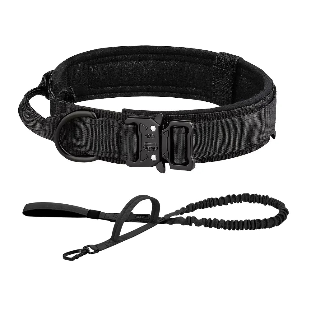 Adjustable Dog Training Collar Tactical Leash Set With Control Handle