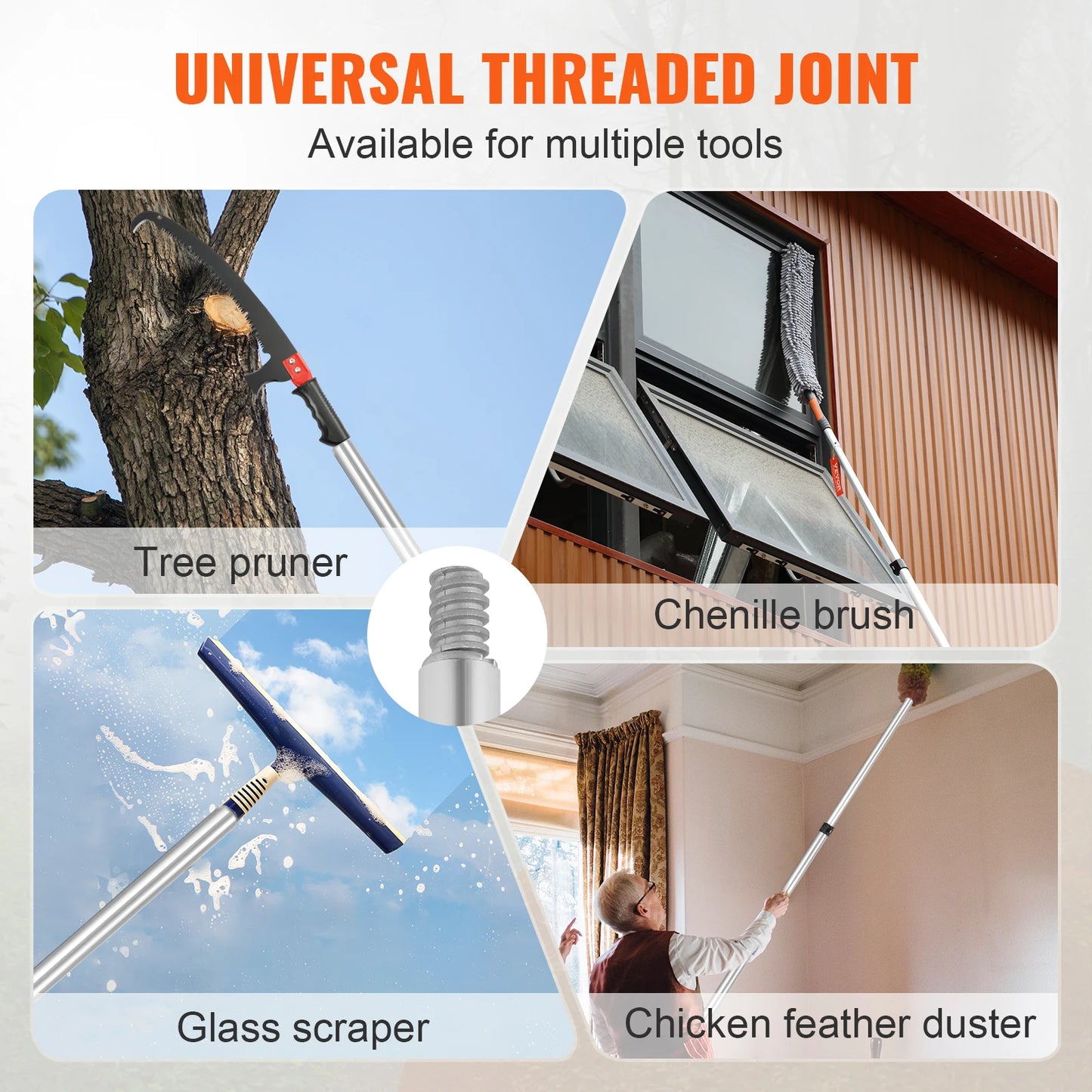SucceBuy Extendable Pole Saw Tree Pruner With Aluminum Handle