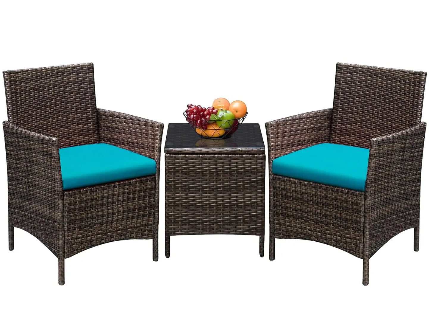 XIAOLANG 3 Piece Outdoor Patio Rattan Wicker Furniture Set