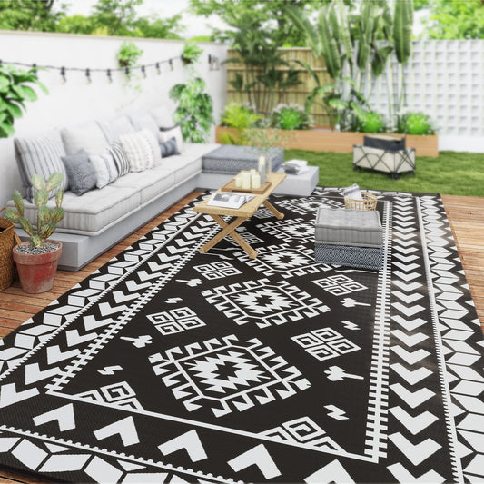 Modern Geometric Pattern Outdoor Polypropylene Area Rug