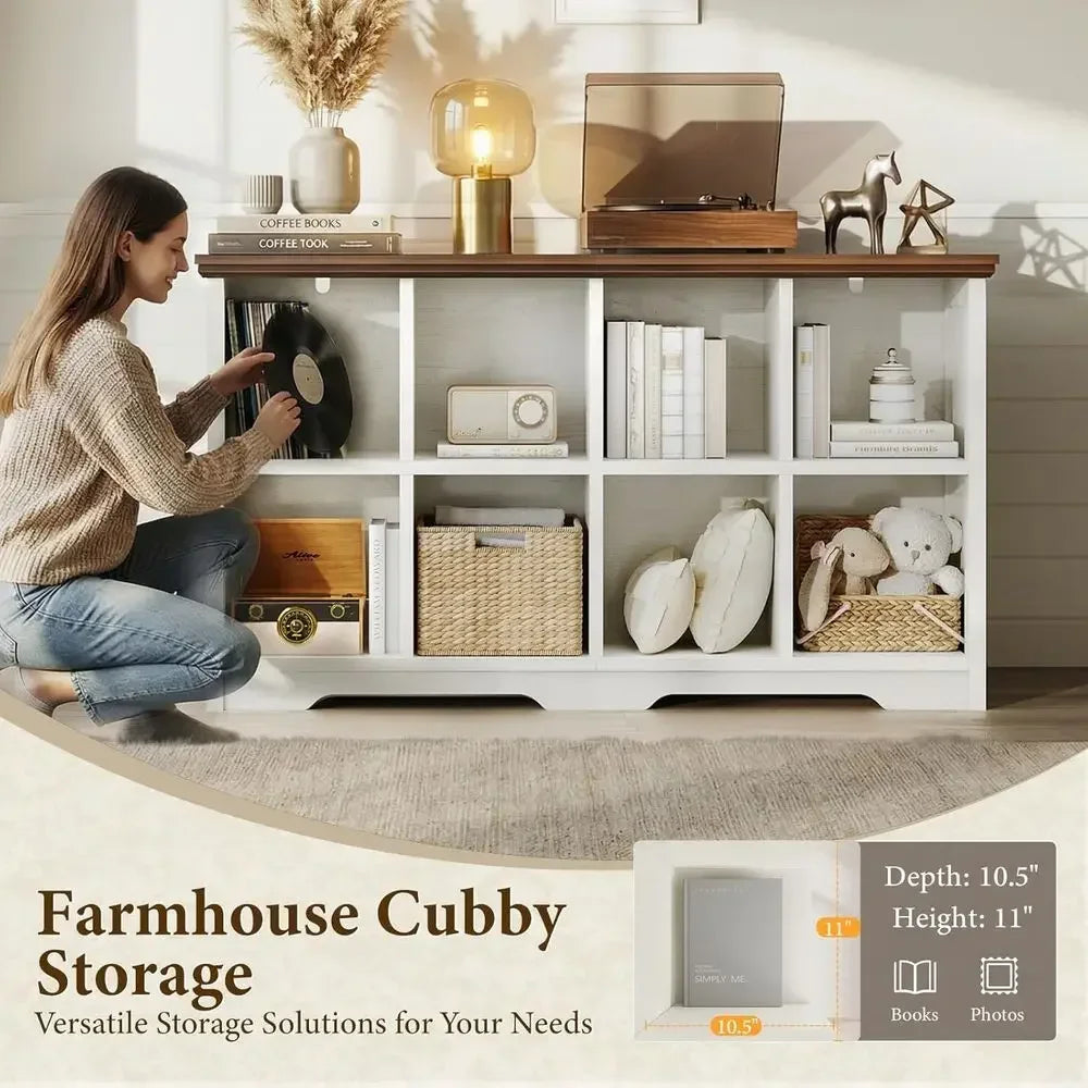 OiGo 8 Cube Organizer Bookcase With Open Shelves And Storage