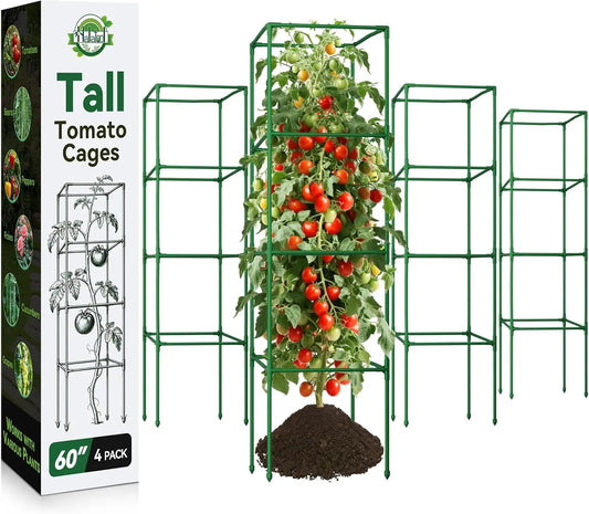 Tomato Cage Set 4 Pack Heavy Duty Adjustable Plant Supports