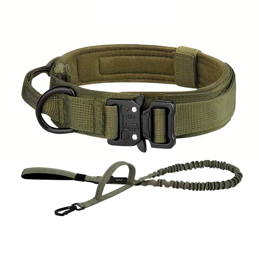 Adjustable Dog Training Collar Tactical Leash Set With Control Handle