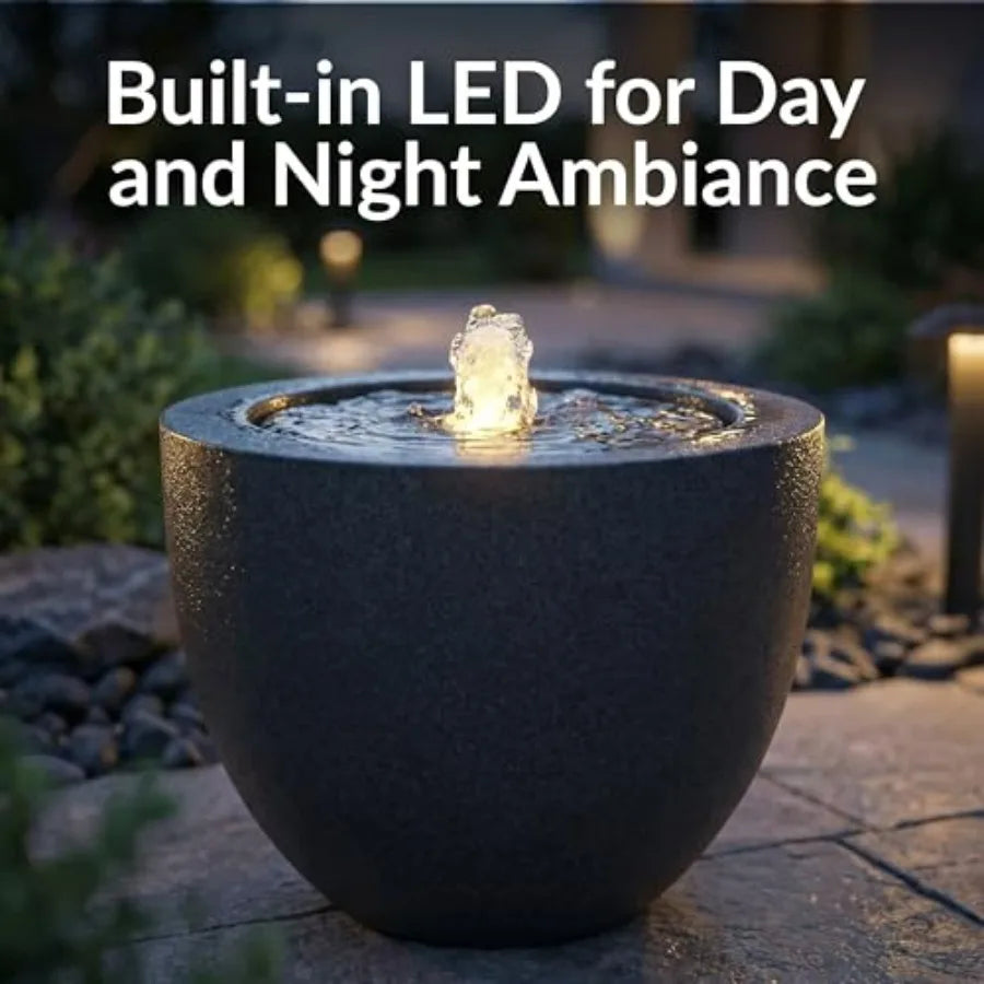 Polystone Oval Water Fountain With LED Light And Pump