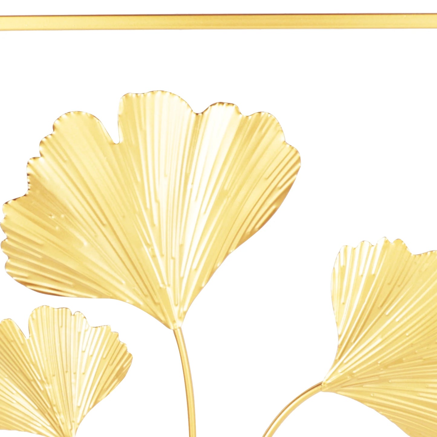 Bymaocar Gold Metal Wall Art Set With Three Leaf Patterns