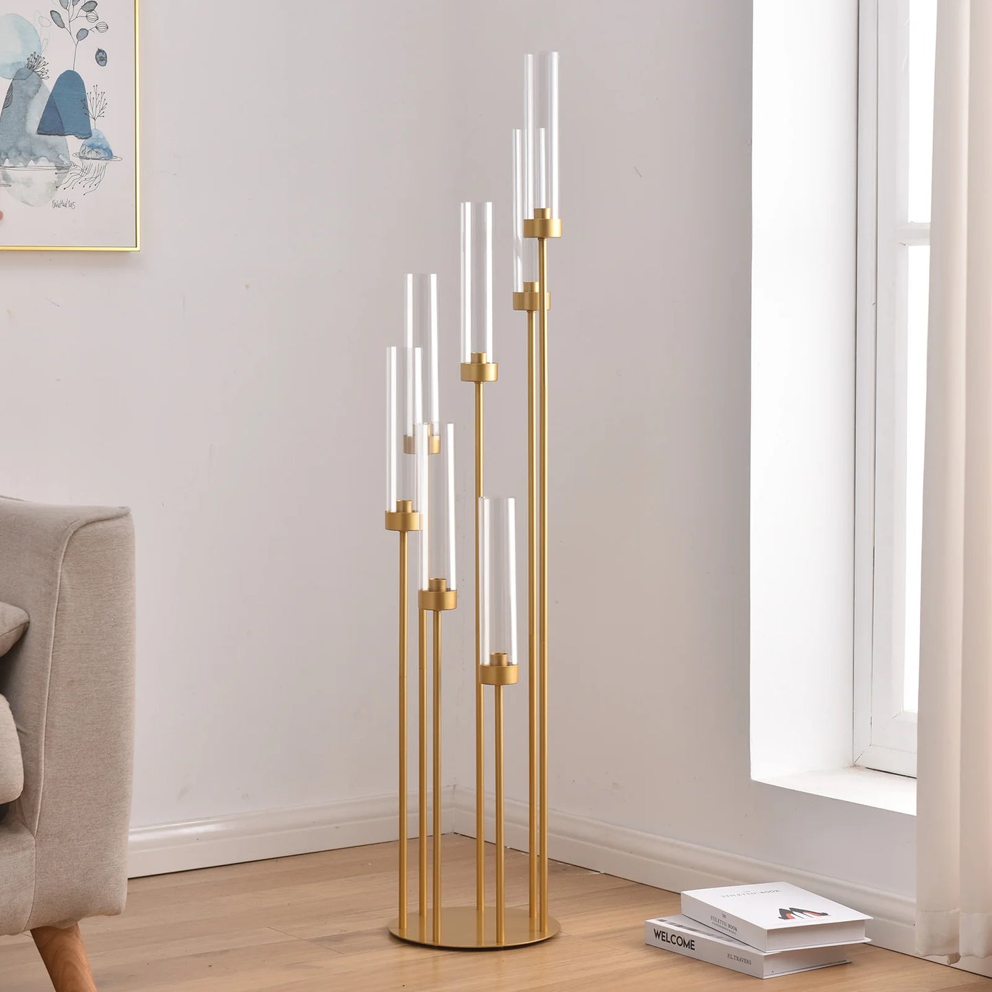 VINCIGANTCandle Seven Arm Floor Candelabra Centerpiece Set