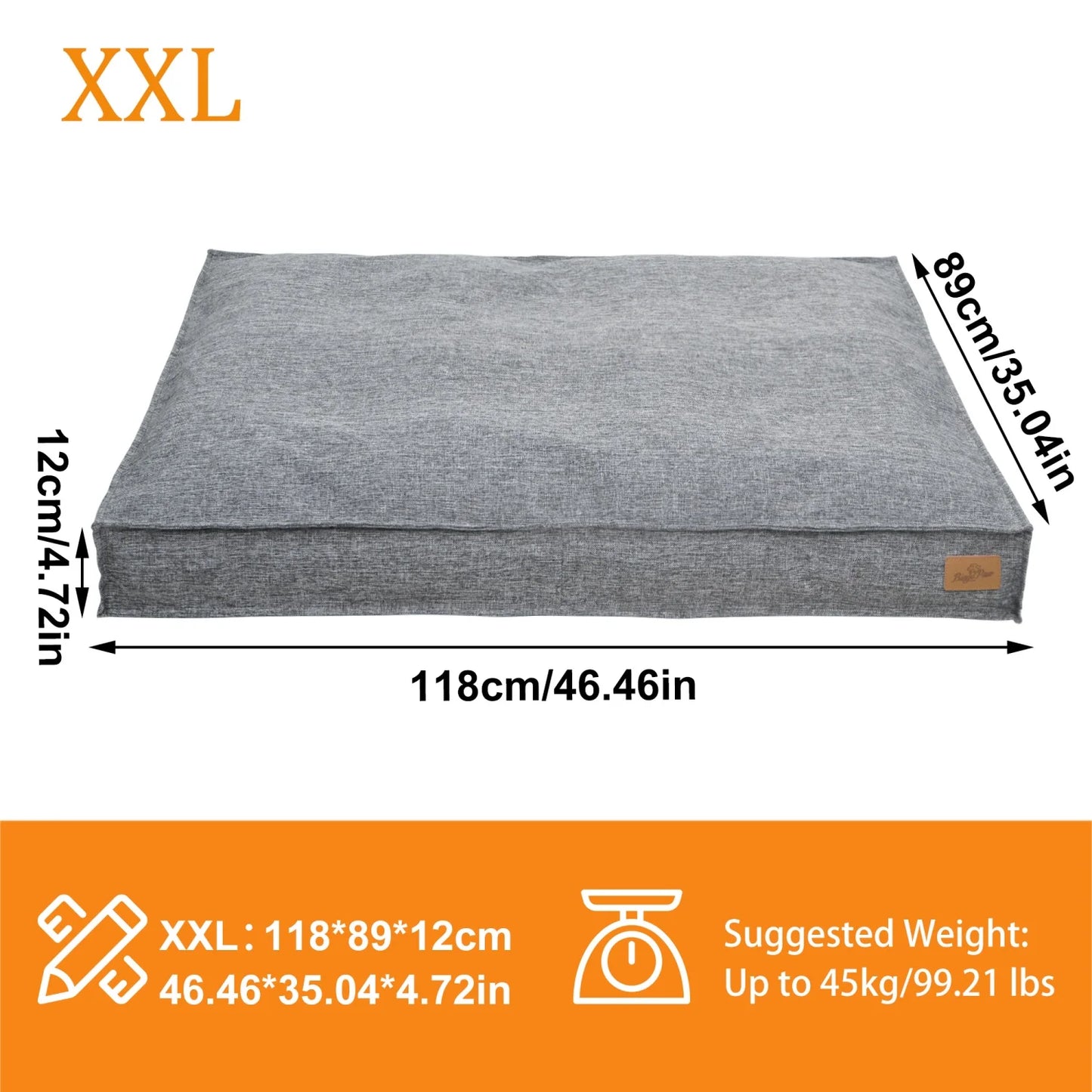 BINGOPAW Ultra Soft Dog Bed Mat With Linen Cover And Foam Base
