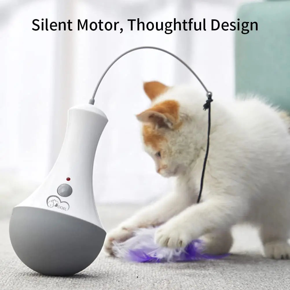 Cat Interactive Feather Teaser Toy For Indoor Play Fun Gift