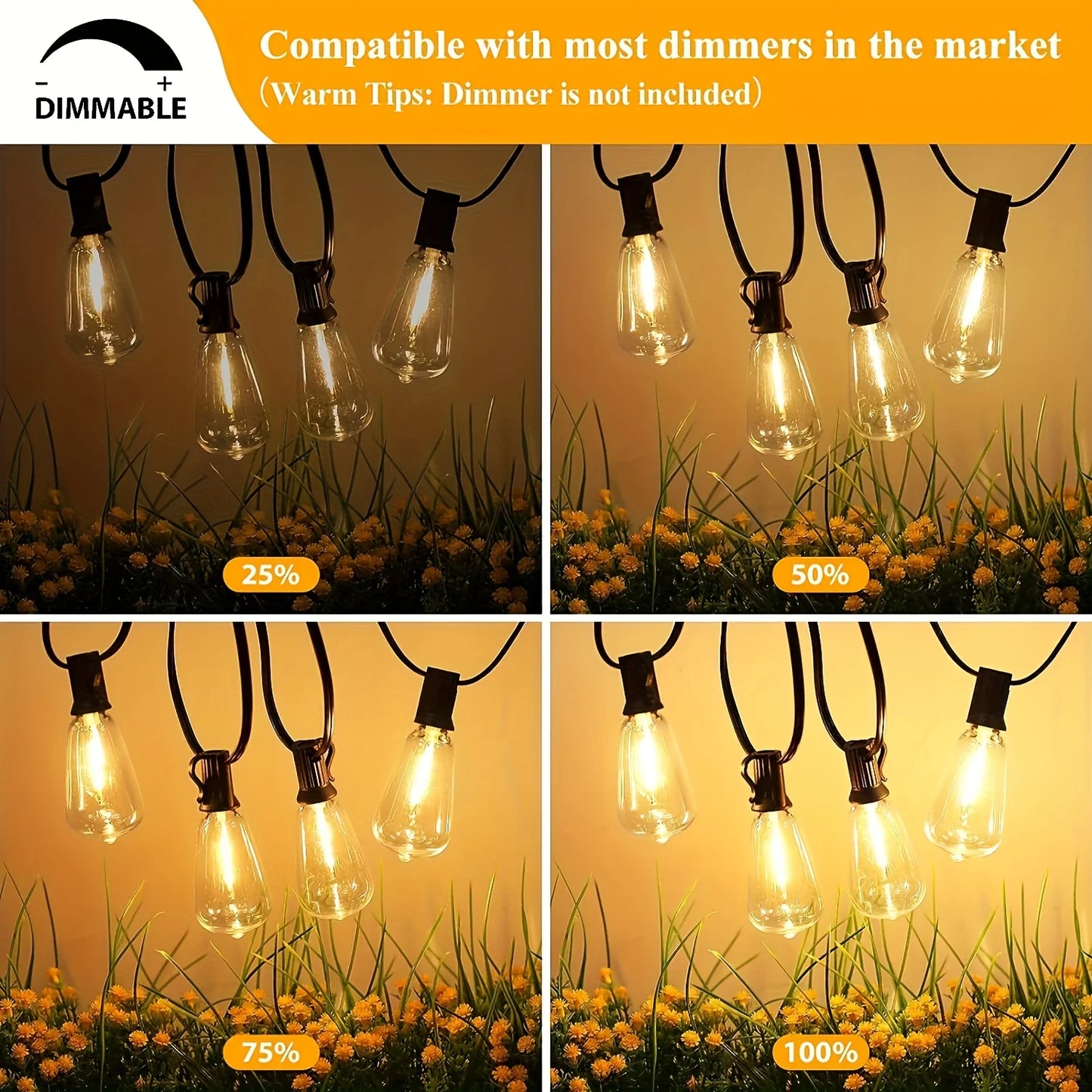 LED Outdoor String Lights ST38 For Patio Porch Garden Waterproof