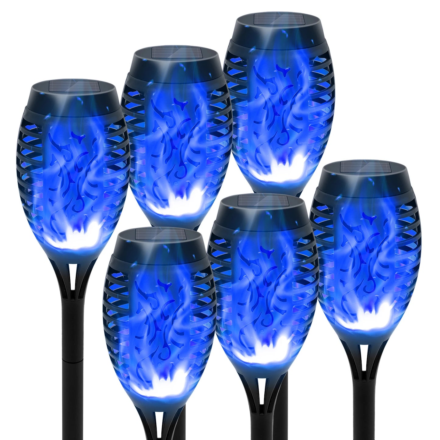 12 LED Solar Flame Torch Lights Outdoor Garden Decoration Waterproof