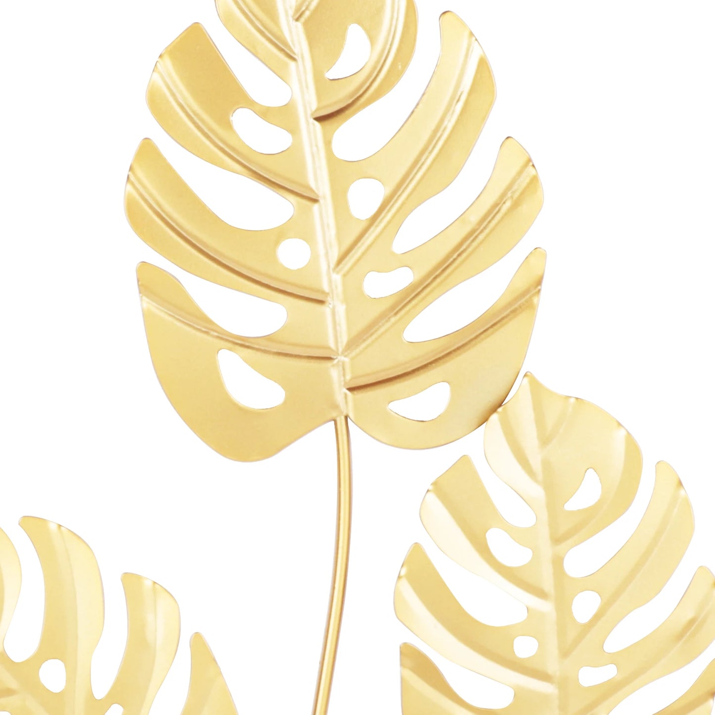 Bymaocar Gold Metal Wall Art Set With Three Leaf Patterns