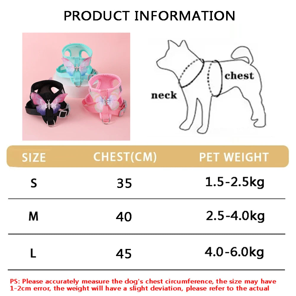 NONECN Breathable Cat Harness Set Butterfly Leash Bundle