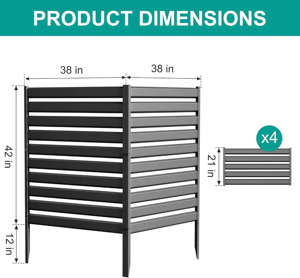 Metal Privacy Fence Panels 2 Pack Outdoor Screen For AC Unit