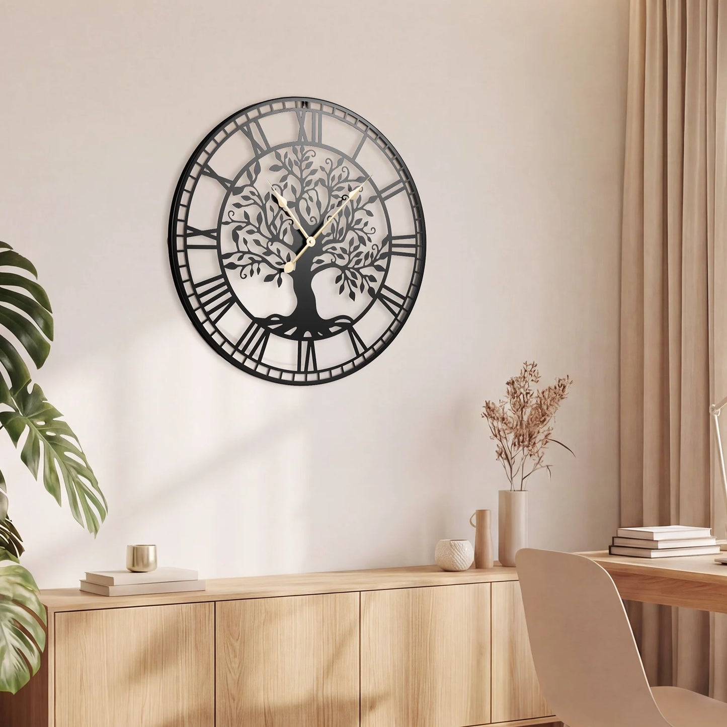HOMASIS Tree of Life Metal Wall Clock
