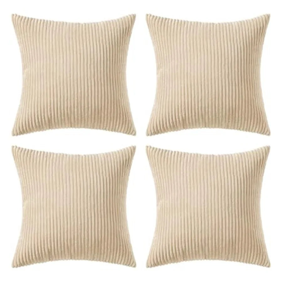 Boho Farmhouse Throw Pillow Covers Set Of 4 Corduroy Cushions