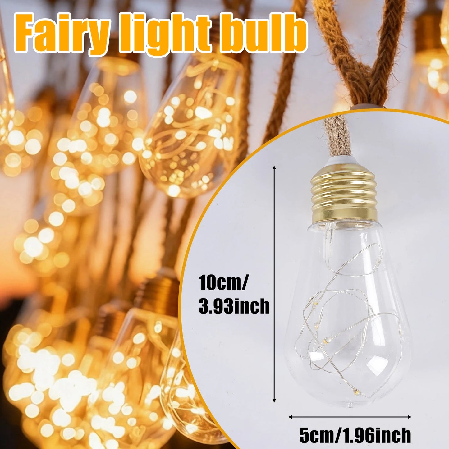 LEDOOR Solar Retro Hemp Rope String Light Outdoor 10 Modes