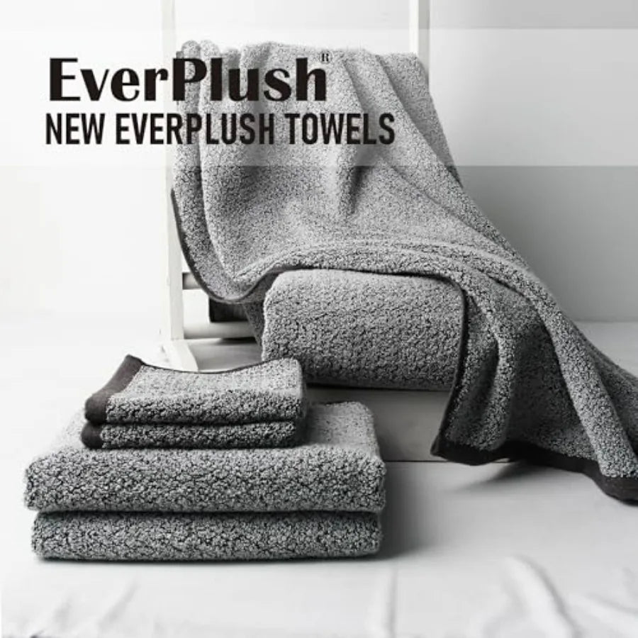 Bathroom Diamond Jacquard 6 Piece Bath Towel Set Premium