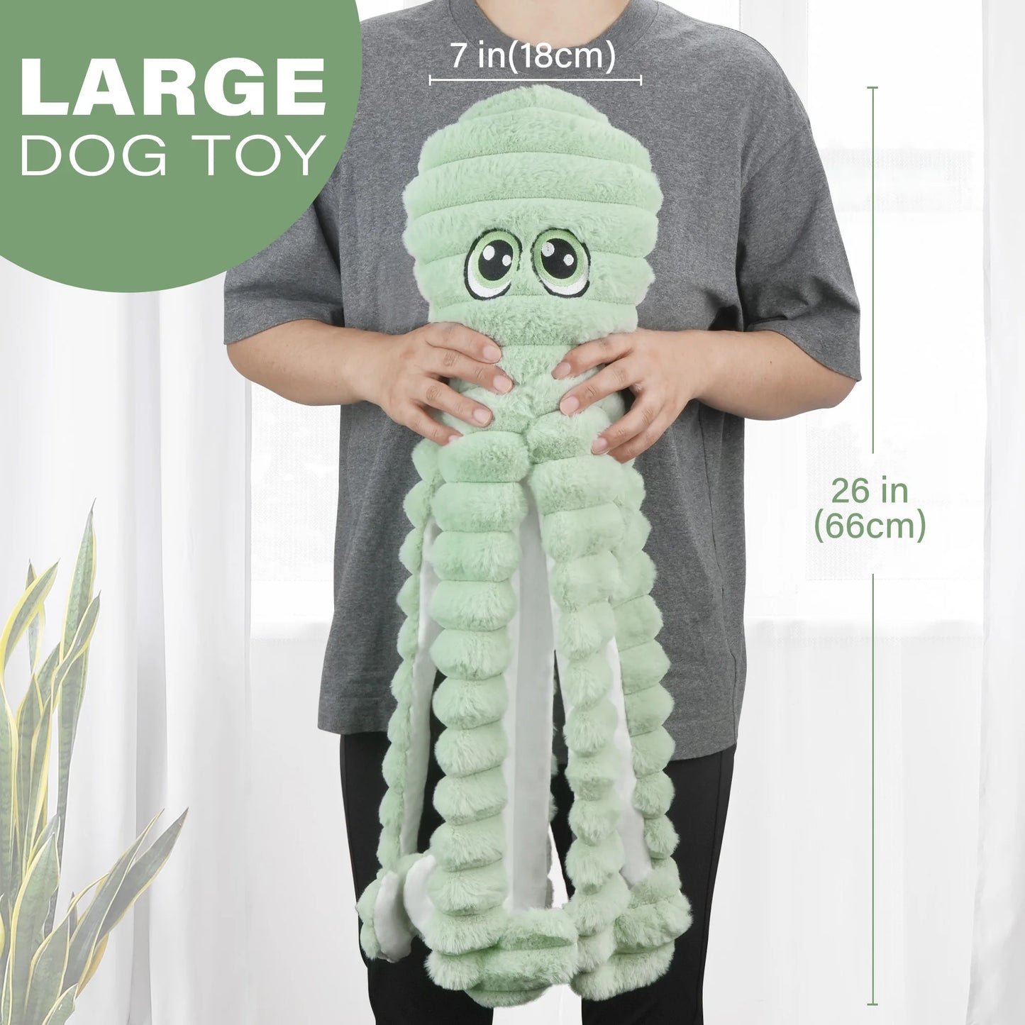 Octopus Design Grinding Teeth Squeaky Plush Dog Toy