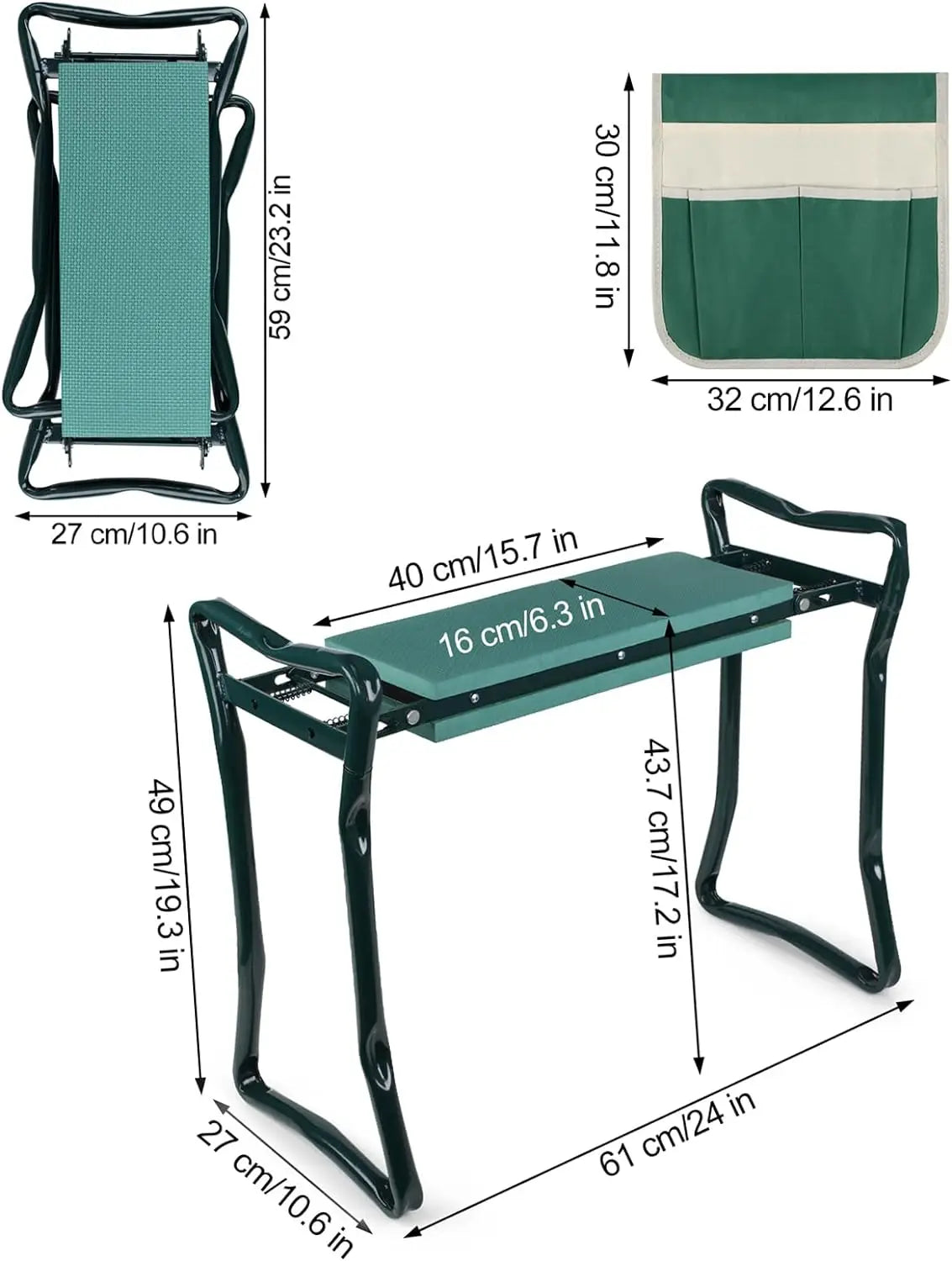 Upgraded Folding Garden Kneeler and Seat with Foam Pad