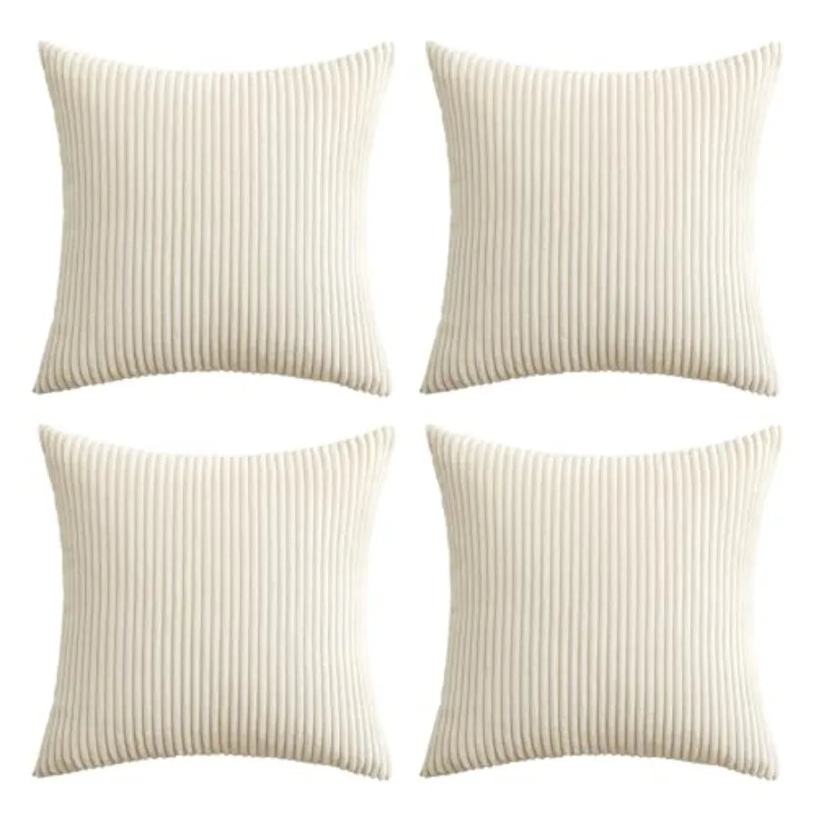 Boho Farmhouse Throw Pillow Covers Set Of 4 Corduroy Cushions