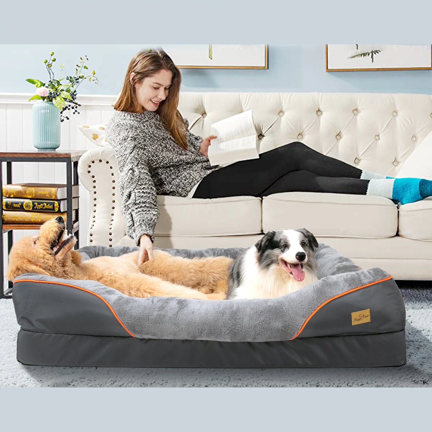 BINGOPAW Dog Bed Soft Comfortable Anti Allergy Washable Cover
