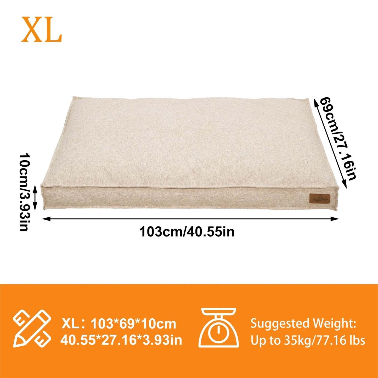 BINGOPAW Ultra Soft Dog Bed Mat With Linen Cover And Foam Base