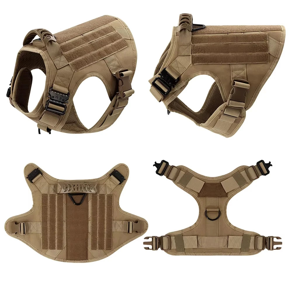Tactical Dog Harness Leash Set For Medium To Large Dogs
