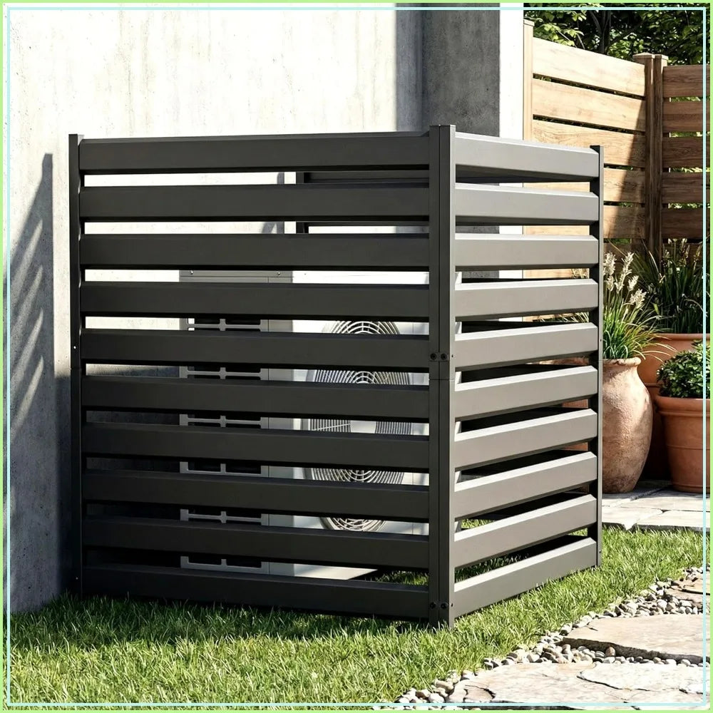Metal Privacy Fence Panels 2 Pack Outdoor Screen For AC Unit