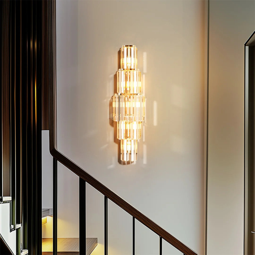 Luxury Crystal Wall Lamp Three Layer Sconce With E14 LED